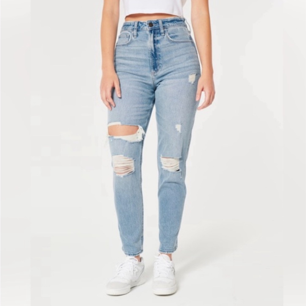 Hollister Curvy High-Rise Mom Jeans Size 7L W28 L29